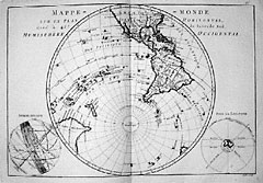 Mappe Monde Sur un Plan Horisontal,  Situe a 45d de Latitude Sud