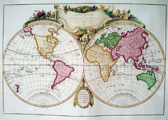 Mappe Monde ou Description du Globe Terrestre