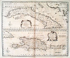 A New & Accurate Map of the Island of Cuba Drawn from Most Approved Maps ... [on sheet with] A New & Accurate Map of the Islands of Hispaniola or St. Domingo, and Porto Rico 