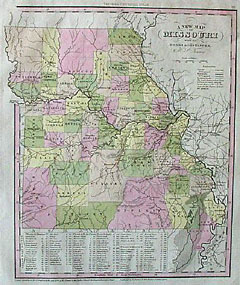 A New Map of Missouri with its Roads and Distances
