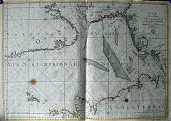 Carte de  la Mer D'Allemagne Contentant les Bancs Isles et Coftes Comprifes depuis Bergen et les Isles Schetland jufques au Pas de Calais