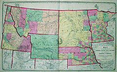 Map of the Territories of Montana, Dakotah, Idaho & Wyoming and the States of Minnesota & Nebraska