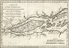 Carte de L'Isle D'Orleans et du Passage de la Traverse dans le Fleuve St. Laurent....