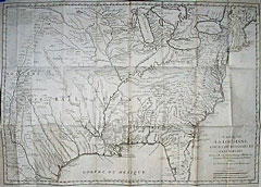 Carte de La Louisiane Cours du Mississipi et Pais Voisins
