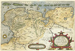 Oost ende West Vrieslandts beschrijvinghe Vtriusque Frisiorum Regionis Noviss: Descriptio. 1568. Cum privilegio.