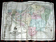 New Map of the cities of Pittsburgh Allegheny Birmingham and Adjacent Boroughs 1869
