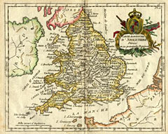 Carte du Royalume D'Angleterre Divise en ses principales Provinces