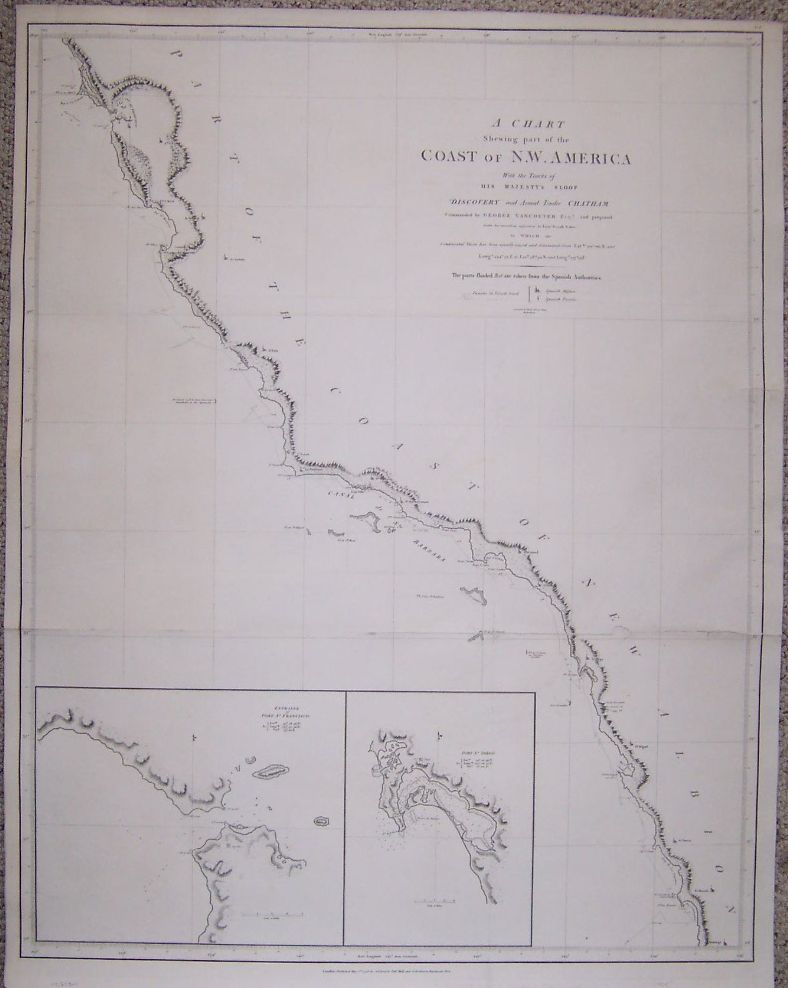 A Chart Shewing part of the Coast of N.W. America, with the tracks of His Majesty's Sloop Discovery and armed tender Chatham, Commanded by George Vancouver Esq...

Baker