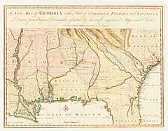 A New Map of Georgia, with Part of Carolina, Florida and Louisiana