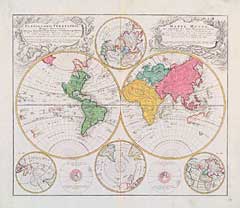 Mappe Monde qui represente les deux Hemispheres