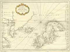 Carte Reduite Des Mers du Nord, Pour servir a l Histoire General e des Voyages