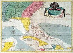 A Map of Carolina, Florida and the Bahama Islands with the Adjacent Parts