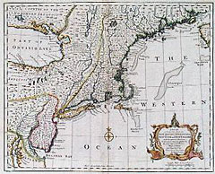 A New and Accurate Map of New Jersey, Pensilvania, New York and New England with adjacent Countries