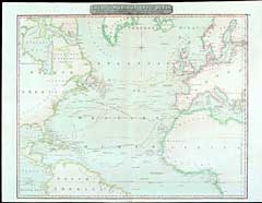 Chart of the North Atlantic Ocean with Tracks of the Shipping to the West Indies, North America & Cc