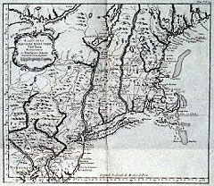 Carte de la Nouvelle Angleterre, Nouvelle Yorck, Pensilvanie, et Nouveau Jersey