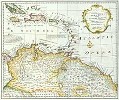 A New and Accurate Map of Terra Firma and the Caribbe Islands