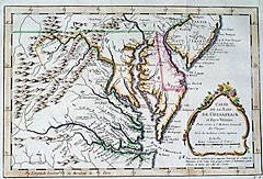 Carte de la Baye De Chesapeack et Pays Voisins