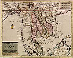 Nieuwe kaart van India over de Ganges, Malakka, Siam