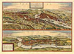 Praga, Bohemiae Metropolis Accuratissime Expressa [on sheet with] Egra, Urbs a Fluvio 