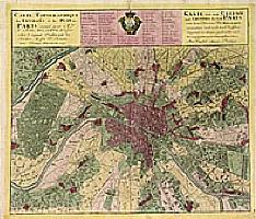 Karte van der gegend und grundris der Stadt Paris.